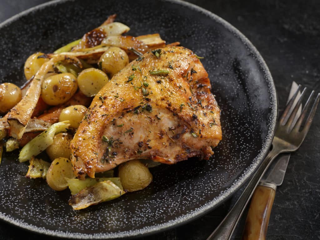 One Pan Chicken, Carrots, and Red Potatoes